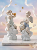 Coppia di angeli in ceramica